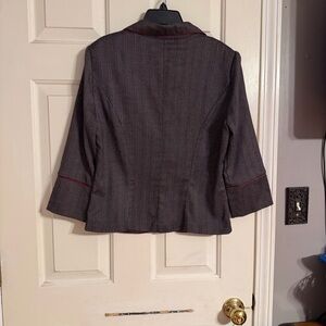 Soulmates Charcoal Blazer with Red Trim